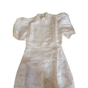 Wow Brocade Jacquard Couture Wedding Evening Cocktail Runway Embroidered Dress S